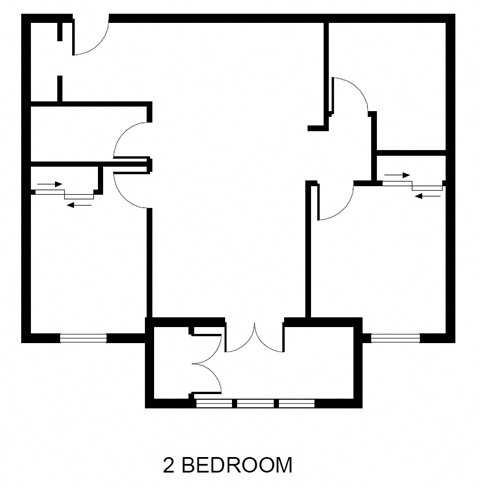 Floor plan for 2 beds, 1 bath, 920 sqft